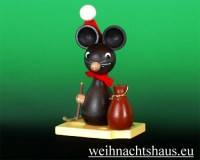 Maus aus Holz Weihnachtsmaus online kaufen weihnachten Weihnachtsdeko Mäuse Holzmäuse Holzmaus mit Weihnachtsmannmütze Zenker Ralf Volker