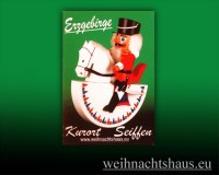 Seiffen Weihnachtshaus - Magnet Erzgebirge Kühlschrankmagnet Reiterlein - Bild 1