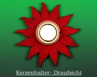 Kerzenleuchter für TeelichtTeelichtleuchter Blume rot Erzgebirge kaufen