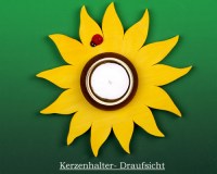 Teelichtleuchter Sonnenblume Blume gelb Kerzenleuchter aus Holz