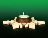 Kerzenhalter Weihnacht Kerze Halter Weihnachten aus Holz für Teelichter Erzgebirge Holz Stern Kristall 