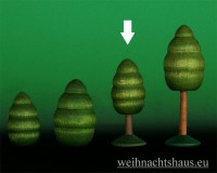Seiffen Weihnachtshaus - Marktstandbaum Laubbaum Rillen mit Stamm klein - Bild 1