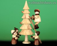 Seiffen Weihnachtshaus - Erzgebirge Winterkinder natur Weihnachtsbaum schmücken - Bild 1