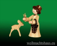 Winterkinder Thiel Neuheiten Erzgebirge Jägersfrau mit Reh Werksverkauf