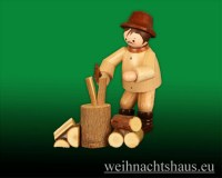 Seiffen Weihnachtshaus - Miniatur natur Holzhacker 2- teilig - Bild 1