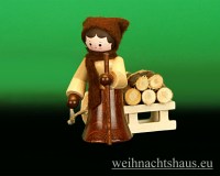 Seiffen Weihnachtshaus - Miniatur natur Holzleute 2 teilig - Bild 2