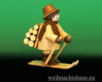 Seiffen Weihnachtshaus - Miniatur natur Holzleute 2 teilig - Bild 3