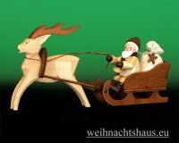 Thiel Figuren Neuheiten Erzgebirge Neuheit Thiels Figur Weihnachtsmann Weihnachtsschlitten Weihnachtsgespann mit Rentierschlitten
