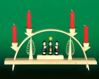 Seiffen Weihnachtshaus - Schwibbogen  4 Kerzen Kurrendesänger 32 cm - Bild 1