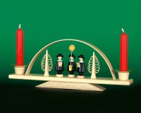 Seiffen Weihnachtshaus - Schwibbogen 2 Kerzen Kurrendesänger 24 cm - Bild 1