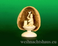 Nußschale mit Figuren Holzhacker Nußschalen Figur Miniatur Holzmacher Holz Gernegroß Seiffen Holz Werksverkauf
