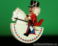 Seiffen Weihnachtshaus - Reiterlein-Nußknacker-Erzgebirge-27cm-weißes Pferd/roter-Reiter - Bild 1