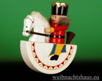 Seiffen Weihnachtshaus - Reiterlein  Erzgebirge 14cm weißes Pferd/roter Reiter - Bild 1