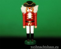 Seiffen Weihnachtshaus - Nußknacker -- Erzgebirge 14cm farbig Dreispitz - Bild 1