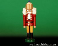 Seiffen Weihnachtshaus - Nußknacker - Erzgebirge 14cm König rot - Bild 1