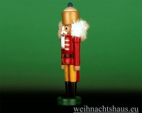 Seiffen Weihnachtshaus - Nußknacker - Erzgebirge 14cm König rot - Bild 2