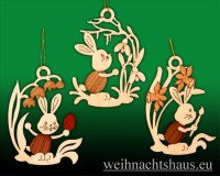 Osterhasen zum Hängen Stupsi Hasen für Oster Strauch Kuhnert Erzgebirge