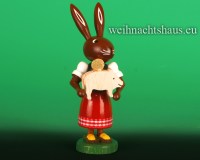 Osterhasen aus Holz Glückshase Osterhase Erzgebirge Holz erzgebirgische Osterhäschen  mit Glücksschweinchen  Osterhäschendeko Seiffen Preissler Thomas 