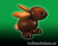 Osterhase aus Holz Erzgebirge Hoppelhase dunkel