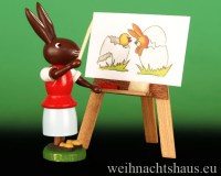 Hasenschule Osterhasenschule Ostern im Erzgebirge Osterschmuck Osterhassenfrau Hasenschüler Osterhasenschmuck Osterdeko