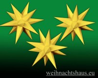 Seiffen Weihnachtshaus - Kleine Adventssterne Mini 16 cm gelb 3 Stück - Bild 1