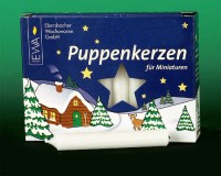 Seiffen Weihnachtshaus - Puppenkerzen 20 Stück 10x65 mm weiß - Bild 1