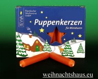 Seiffen Weihnachtshaus - Puppenkerzen 20 Stück 10x65 mm rot - Bild 1