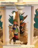 Seiffen Weihnachtshaus - Weihnachtspyramide 100 cm Pyramide mit elektrischer Beleuchtung  mit  Erzgebirgefiguren - Bild 2