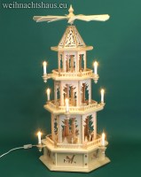 Seiffen Weihnachtshaus - Weihnachtspyramide 100 cm Pyramide mit elektrischer Beleuchtung  ohne Figuren - ohne Bestueckung - Bild 1