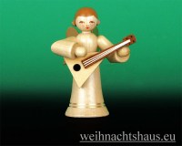 Seiffen Weihnachtshaus - Musikantenengel natur Balalaika - Bild 1