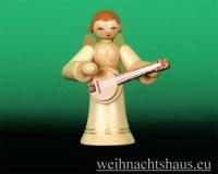 Seiffen Weihnachtshaus - Musikantenengel natur Banjo - Bild 1