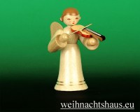 Seiffen Weihnachtshaus - Musikantenengel natur Geige - Bild 1