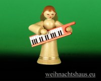 Seiffen Weihnachtshaus - Musikantenengel natur Keyboard - Bild 1