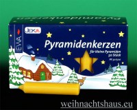 Seiffen Weihnachtshaus - Pyramidenkerzen 50 Stück  14 mm natur - Bild 1