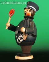 Räucherman Polizei Polizist Räuchermännchen Erzgebirge Polizeiuniform Wachmann Polizeihauptmeister Polizeistreife Geschenk für Polizisten