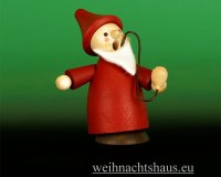 Seiffen Weihnachtshaus - <!--33-->Räuchermann Erzgebirge klein Weihnachtswichtel Rot - Bild 1