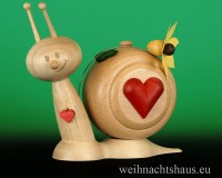 Deko Valentinstag Liebesdeko aus Holz mit Herz Räucherschnecke Erzgebirge Liebesschnecke Geschenk für Valentinstage