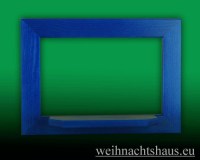 Wandrahmen blau Holz Fichtenholzrahmen blauer Dekorahmen Erzgebirgsrahmen modern