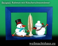 Seiffen Weihnachtshaus - Wandrahmen Fichte blau B 33 x H 24 cm - Bild 2