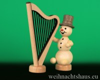 Seiffen Weihnachtshaus - .       Kugelschneemann Musikant Harfe Neuheit 2021 - Bild 1