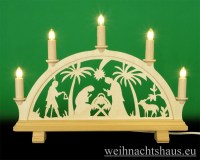 Seiffen Weihnachtshaus - Schwibbogen 5 Kerzen Christi Geburt 38 cm - Bild 1