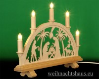 Seiffen Weihnachtshaus - Schwibbogen 5 Kerzen Christi Geburt 38 cm - Bild 2