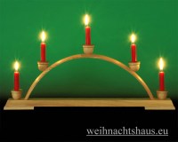 Seiffen Weihnachtshaus - Schwibbogen ohne Figuren leer für Wachskerzen  50cm 5 Kerzen - Bild 1