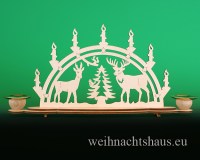 Schwibbogen Erzgebirge für Kerzen Lichterbogen Kerzenbogen Wald mit Rehe kaufen