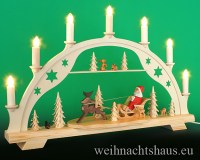Schwibbogen Seiffener Schwibbogendeko Seiffenbogen Schwibbogendekoration Seiffenschwibbogen Weihnacht Erzgebirge Schwibbögen Seiffen Weihnachtsmann Weihnachtsschlitten Lichterbogen sale Werksverkauf