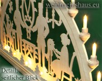 Seiffen Weihnachtshaus - Schwibbogen 20 Kerzen Bergmann 100 cm - Bild 3