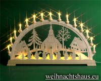 Seiffen Weihnachtshaus - Schwibbogen 20 Kerzen Seiffener Kirche 80 cm - Bild 1