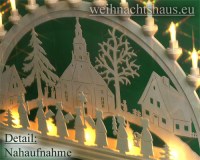 Seiffen Weihnachtshaus - Schwibbogen 20 Kerzen Seiffener Kirche 80 cm - Bild 2