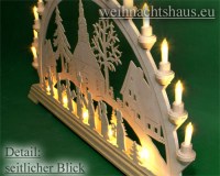 Seiffen Weihnachtshaus - Schwibbogen 20 Kerzen Seiffener Kirche 80 cm - Bild 3