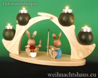 Seiffen Weihnachtshaus - Schwibbogen  ohne Figuren leer Teelichte 45cm grün - Bild 3